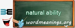 WordMeaning blackboard for natural ability